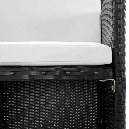 vidaXL - 11-delige - Tuinset - met - kussens - poly - rattan - zwart