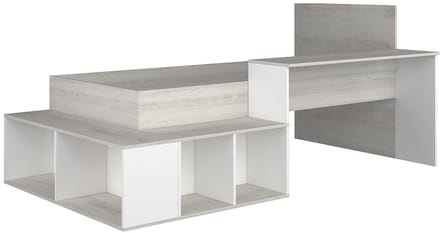 Vente-unique Combinatiebed hout natuurlijk licht, wit 90 x 200 cm