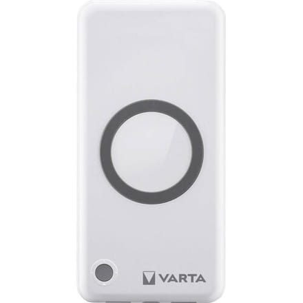 Varta 57913 Powerbank 10000 mAh Qi Wireless Charging, QC 3.0, USB PD LiPo Wit Statusweergave