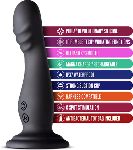 Vibrerende Buttplug met 5 standen en 5 ritmes - 17.1 cm x 3.8 cm - Oplaadbaar - Met zuignap - Anaalplug met Vibratie - Waterproof IPX7