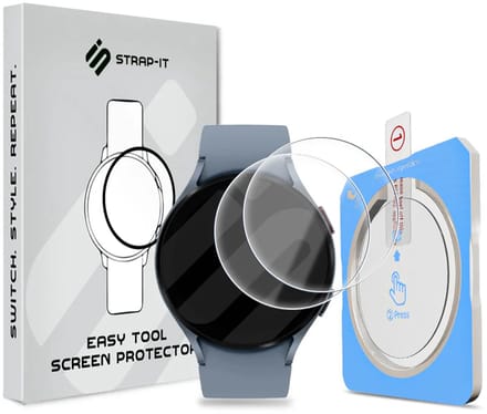 Strap-it 2-pack Screenprotector met One-Click Tool screen protector display bescherming geschikt voor Samsung Galaxy Watch 5 44mm
