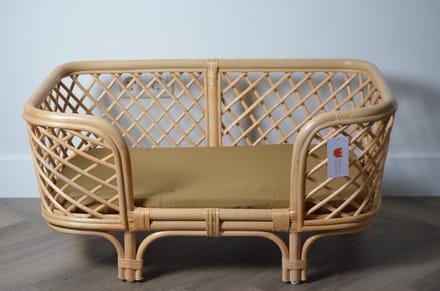 Château Rustique - Rotan hondenbed Guus met kussen - maat M - 80x50x40 cm