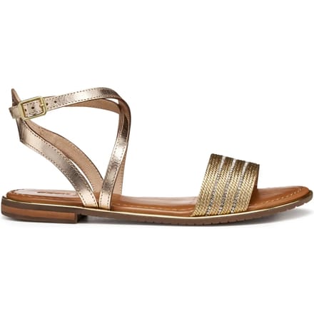 GEOX SOZY PLUS DAMES Sandalen - DONKER GOUD/LICHT GOUD - Maat 38