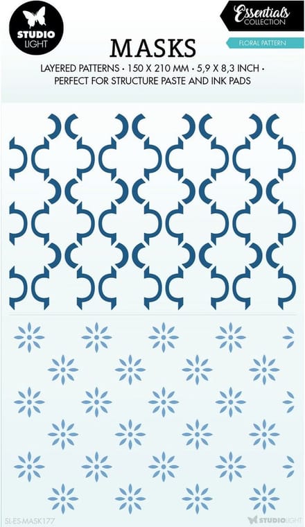 Mask stencil A5 Floral pattern - essentials nr. 177