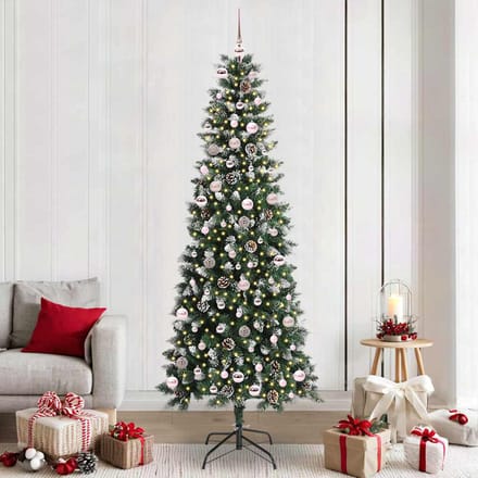 vidaXL - Kunstkerstboom - Groen - 240 - cm - PVC - en - Plastic - en - Staal