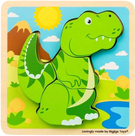 Puzzel - Dino - T-rex - Extra dikke stukken - 4st.