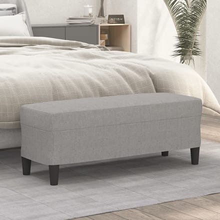 vidaXL - Bankje - 100x35x41 - cm - stof - lichtgrijs