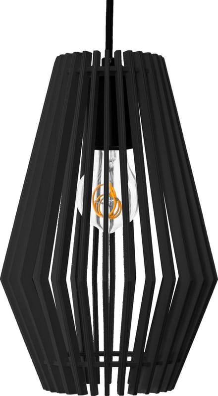 Groenovatie Design Hanglamp - Hout - E27 Fitting - ⌀20 cm - Zwart