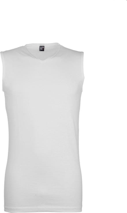 Alan Red Heren Tanktop Heren Hemd Minto Wit V-hals Slim Fit 2-Pack - S