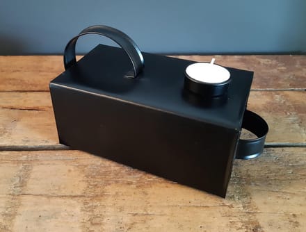 Metalen waxinelichthouder zwart XL