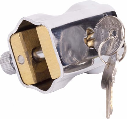 GAD Kettingslot - 10 mm - 2 pinnen - messing - inclusief 2 veiligheidssleutels