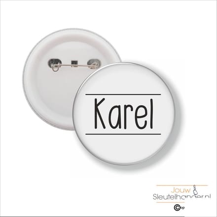 Button Met Speld 58 MM - Karel