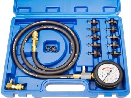 Oliedruk Tester - Olietester Gereedschap - Motor Diagnose - Met Veel Adapters - 0-10 Bar - Zwart