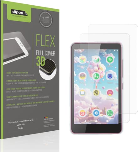 dipos FLEX – 2x Matte Screenprotector geschikt voor Luoran M4S | Volledige Schermbescherming | Case-Friendly