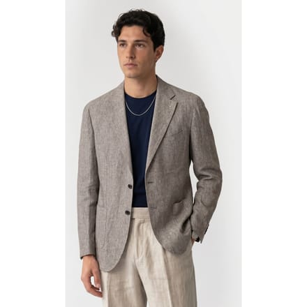 Brooks Brothers Jacket Regular Lining Linen Light Brown Größe: 48 | Blazer Outlet | Herren | Weiß