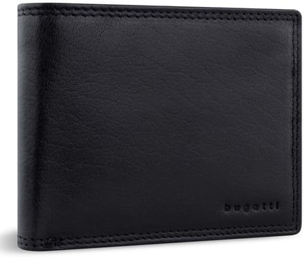 bugatti Leren portemonnee Savona Wallet With Flap 7CC Black zwart