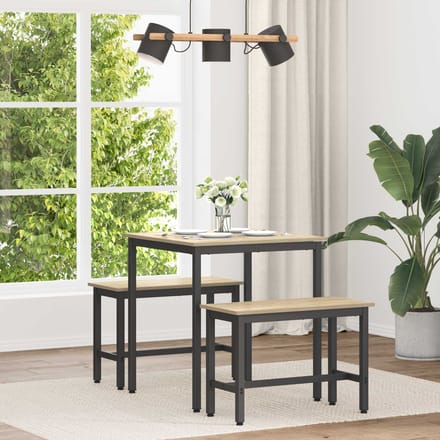 vidaXL - Eettafels - 70 - x - 70 - x - 75 - cm - Bewerkt - hout - Sonoma - Eiken - Vierkant