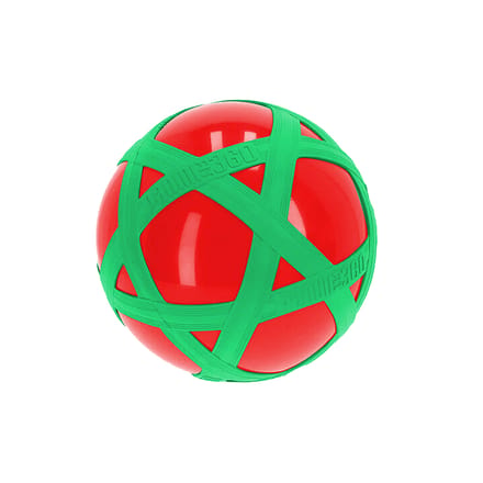 Rode Crossbal met Groene Rubberband
