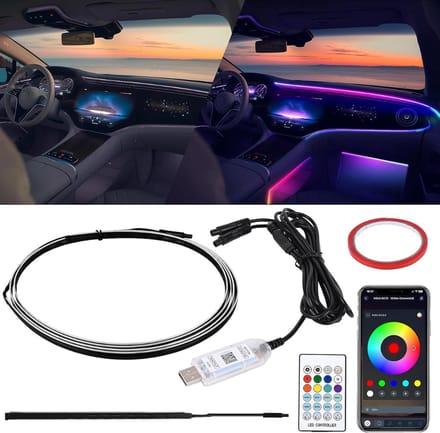 DailySupplies® Auto Interieur Verlichting - Led Strip Auto – 6M – Met App - Zwart