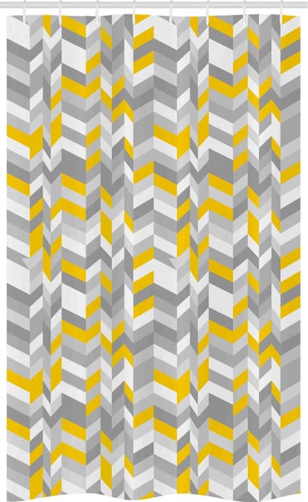 ABAKUHAUS – Douchegordijn 120x180 cm – geometrisch geel/grijs – polyester