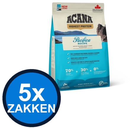 5x Acana - Highest Protein Dog Pacifica - Hondenvoer Droogvoer - 2 kg