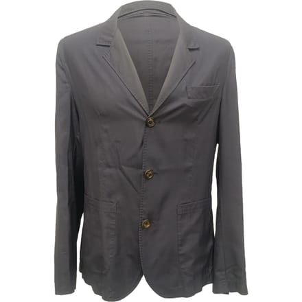 Brunello Cucinelli Effen Colbert met Zakken in Grijs Wol