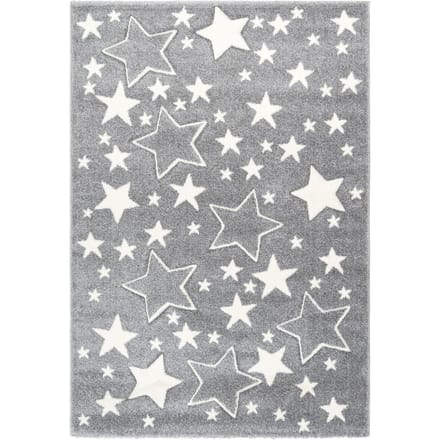 KAYOOM Kinder vloerkleed (Grijs/sterren, 80cm x 150cm)