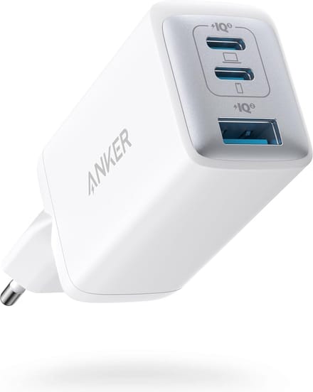 Anker-oplader 735 (Nano II 65W) Wit, USB-C-oplader, PPS 3-poorts compacte opvouwbare snellader