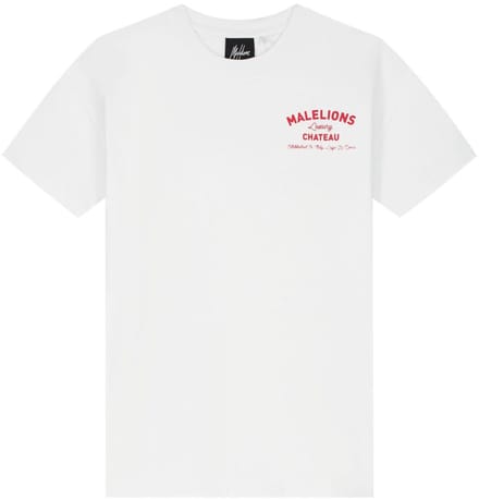 Malelions - Junior Relaxed Chateau T-Shirt - White - Maat 140