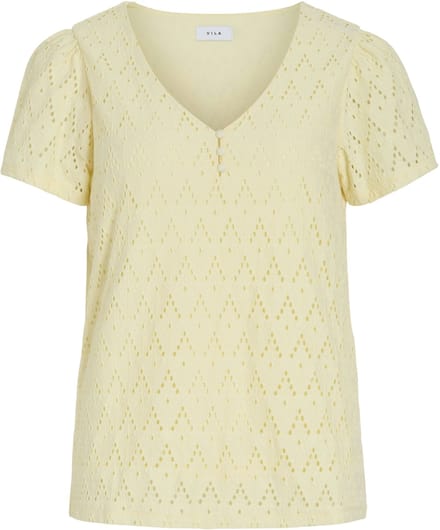 VILA - VIAMALINA V-NECK S/S TOP/VOL/PB - Dames - Blouses