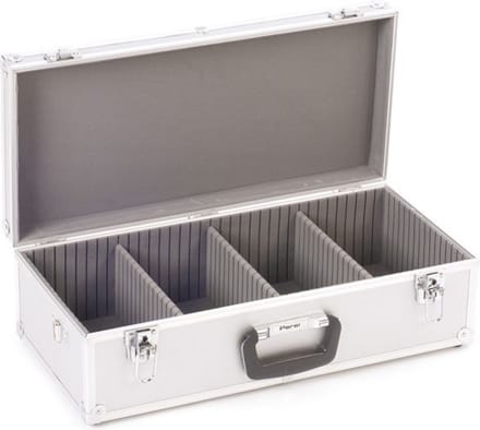 Perel Cd-koffer, 80 cd's, sleutelslot, 2 sleutels, aluminium, 565 x 265 x 170 mm