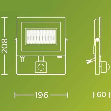 Philips Lois floodlight - UltraEfficient LED - Zwart - 15W - Helder warm licht; 3000K - Bewegingssensor - Verstraler