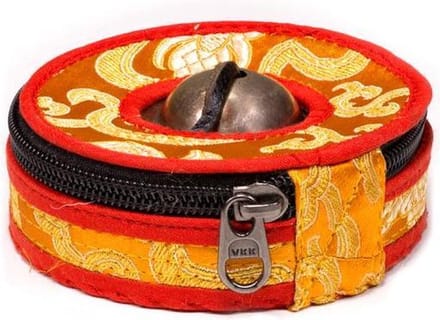 Tingsha Case Oranje/rood Groot - 9 cm