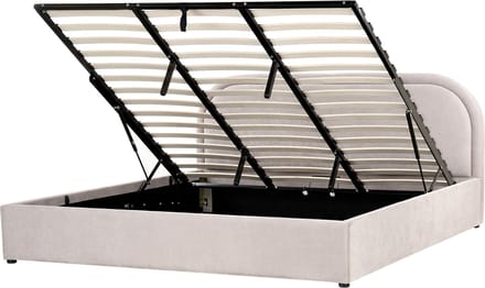 QUILLIEN - Bed met opbergruimte - Taupe - 180 x 200 cm - Polyester