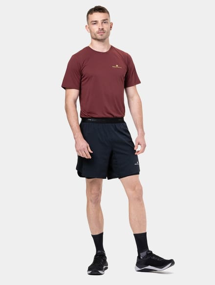 Ronhill | Tech 7 Twin Short | Heren | All Black | M -