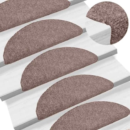 vidaXL - Trapmatten - Zelfklevend - 20 - stuks - 65x21x4 - cm - lichtbruin - Halfrond - Groot