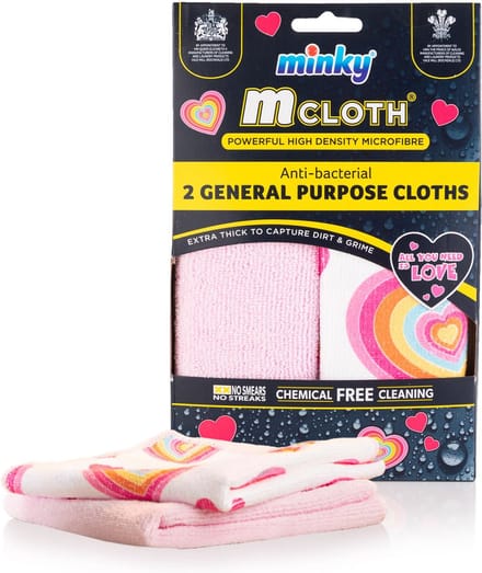 Minky Schoonmaakdoek All You Need Is Love Set van Twee