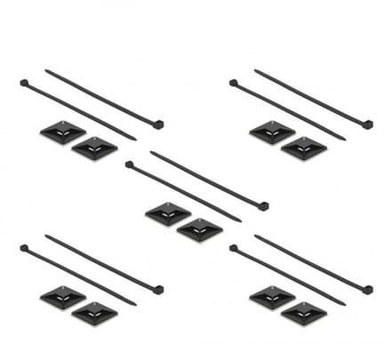 Kabelbindbeuk 40 x 40 mm met kabelbinding l 250 x w 7,2 mm zwart