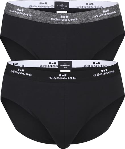 Gotzburg heren slips (2-pack) - zwart