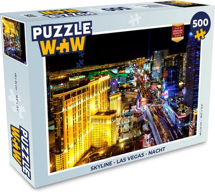 Puzzel Skyline - Las Vegas - Nacht - Legpuzzel - Puzzel 500 stukjes