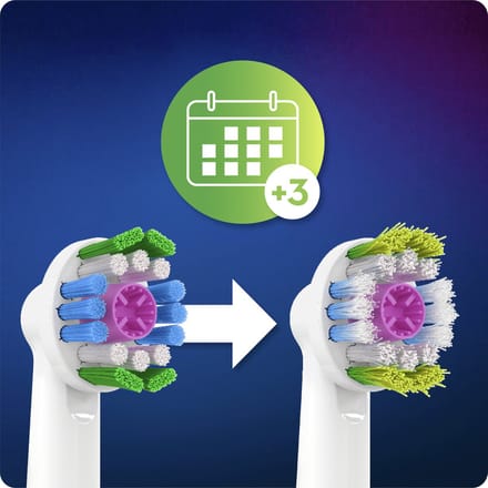 Oral-B 3D White - Met CleanMaximiser-technologie - Opzetborstels - 3 Stuks