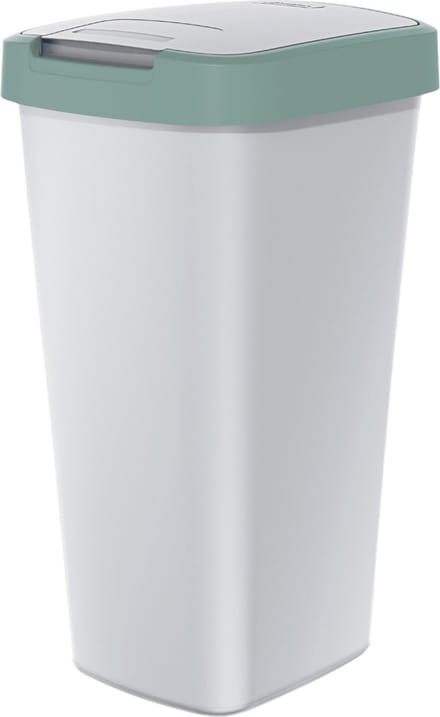 Keden - Compact Q - Afvalbak 25L - prullenbak - Askleur met lichtgroen frame