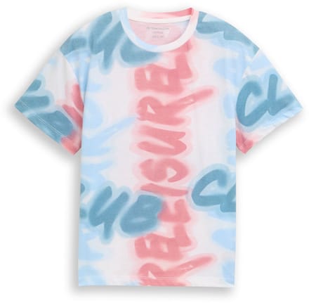 Tom Tailor - Oversized T-shirt met patroon - Maat 128 - blurred wording design