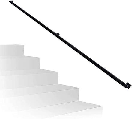 Trapleuning Metaal - Handgreep Muur - Veiligheid Trap - Smeedijzer Duurzaam - 150cm - Zwart