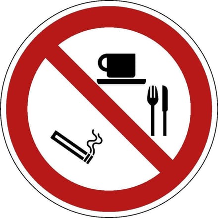 Verboden roken, eten en drinken sticker 200 mm
