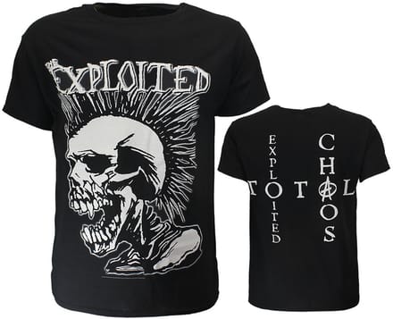 The Exploited Mohican Skull T-Shirt - Officiële Merchandise - S