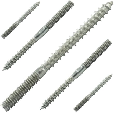 Stokschroeven M10 x 100 mm - 20 Stuks - Roestvrij Staal A2 Dubbele Schroefdraad