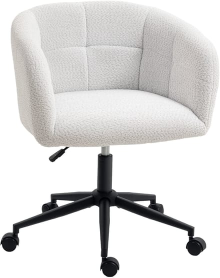 HOMCOM bureaustoel - polyester/schuim/staal - 65x59x85 - crème+zwart