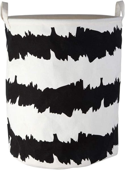 Insteekbare wasmand - TC-materiaal (polyester/katoen) - Zwart/Wit