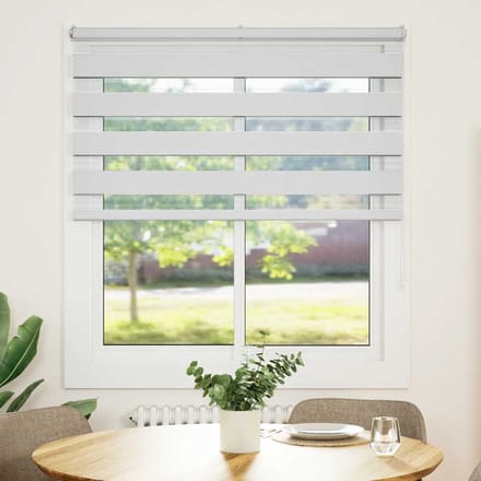 vidaXL - Zebra - Blind - 130x100 - cm - stofbreedte - 125,9 - cm - polyester - wit